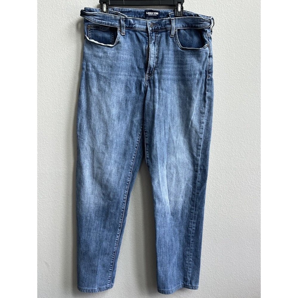 Lands' End Square Rigger Traditional Fit Jeans Sz 38 X 31 Denim Medium Blue